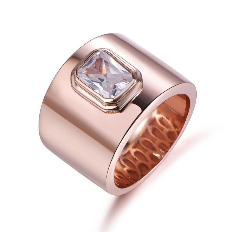 Anillo De Customize Rose Gold Ring Womens Big Size Big Rings for Women Lady Gold Plated Women Bands Zircon Ring