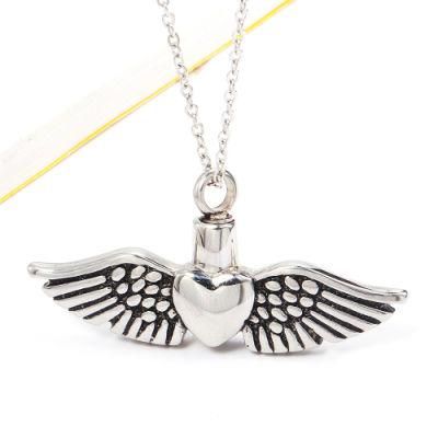 Commemorative Urn Pet Cremation Ashes Perfume Bottle Jewelry Series Heart Wing Necklace for Cats Dogs
