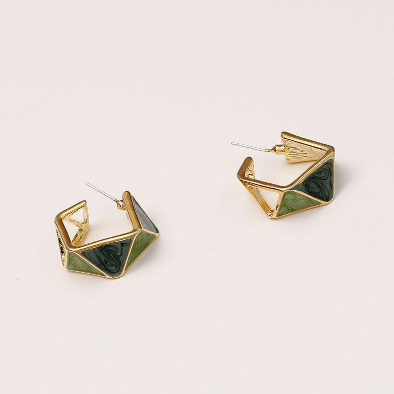 Fashion Vintage Green Stud Earrings Jewelry