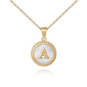 Women Jewelry Custom Letters Coin Pendant Necklace