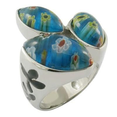Turquoise Oval Stone Steel Unsex Rings