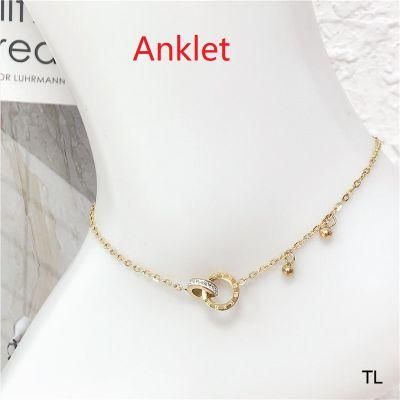 Exquisite Ankle Gold Chain Anklet Suitable for Female Girls Stainless Steel Fashion Anklet