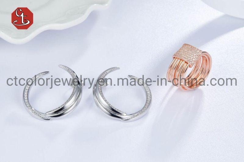 Wholesale 925 Sterling Silver Jewelry Inlaid Earring with Gemstone