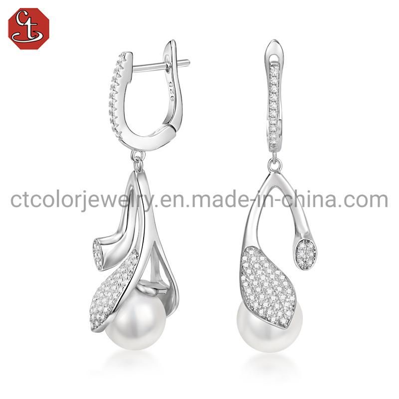New Fashion Romantic 925 silver Ring Shell pearl pendent Jewelry Set