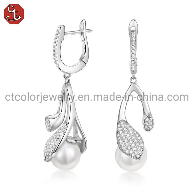 New Fashion Romantic 925 silver Ring Shell pearl pendent Jewelry Set