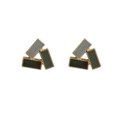 New Triangle Shape 3 Color Enamel Women Stud Earrings