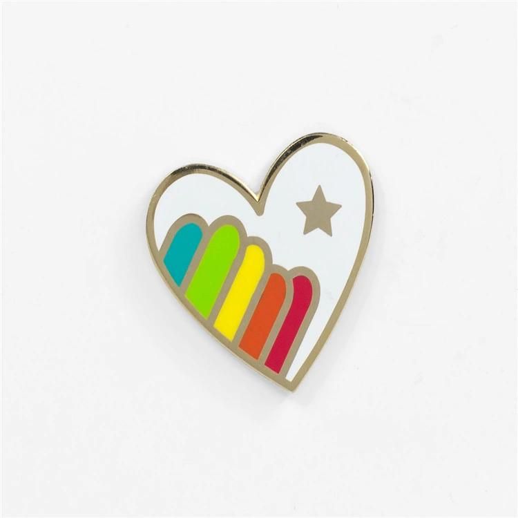 Rainbow Heart Shaped Soft Enamel Pin