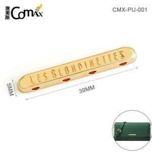 High Quality Nickel-Free Gold Plated Metal Jewelry Tag, Custom Engraved Logo Metal Jewelry Tag for Wallet