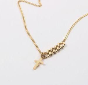 Gold Plated Chain Cross Pendant Choker Necklace Stainless Steel Jewelry Wholesale
