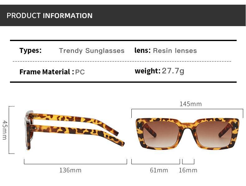 2022 Popular Vintage Shades Square Oversized Sun Glasses Wholesale Custom Fashion Design Hot Selling Women Fancy UV400 Women Trendy Sunglasses