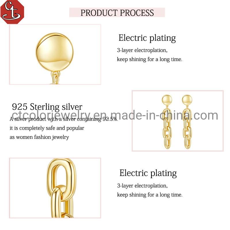 Gold plated Fashion Earring Whole sale jewelry 925 silver Earrings for women