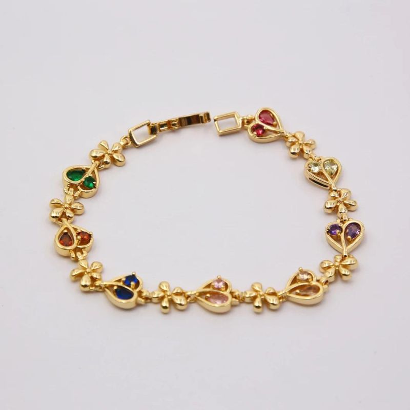 Hot Sales Fashion Jewelry 18K Gold Rhodium Gemstone Bracelet