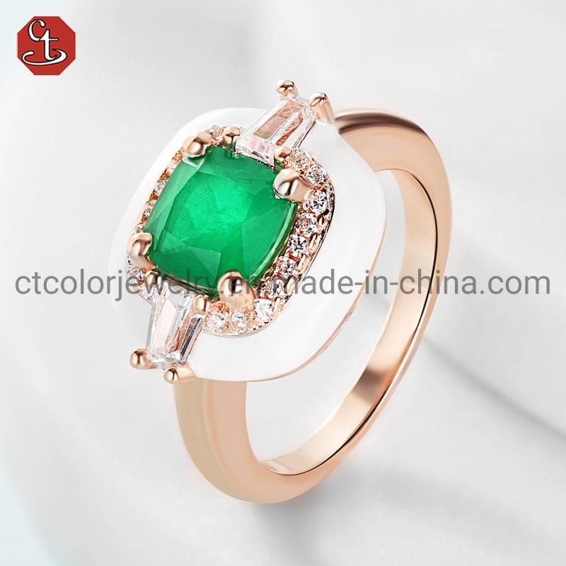 Fashion OEM Jewelry Natural Stone Custom Enamel Ring