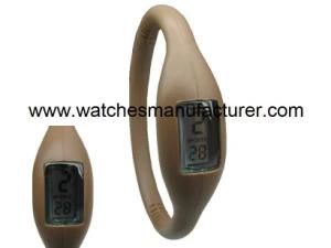 Fashion Silicone Watches With Chocolate Colors Wristband