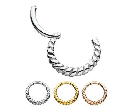 Factory Wholesale 316L Surgical Stainless Steel Jewelry Body Jewelry Hinged Segment Ring