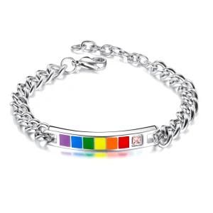 Fashion Women Rainbow Curve Adjuestale &#160; Heart Stainless Steel Bracelet&#160;