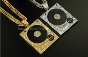 Necklace with Square Drop Inlaying Rhinestones