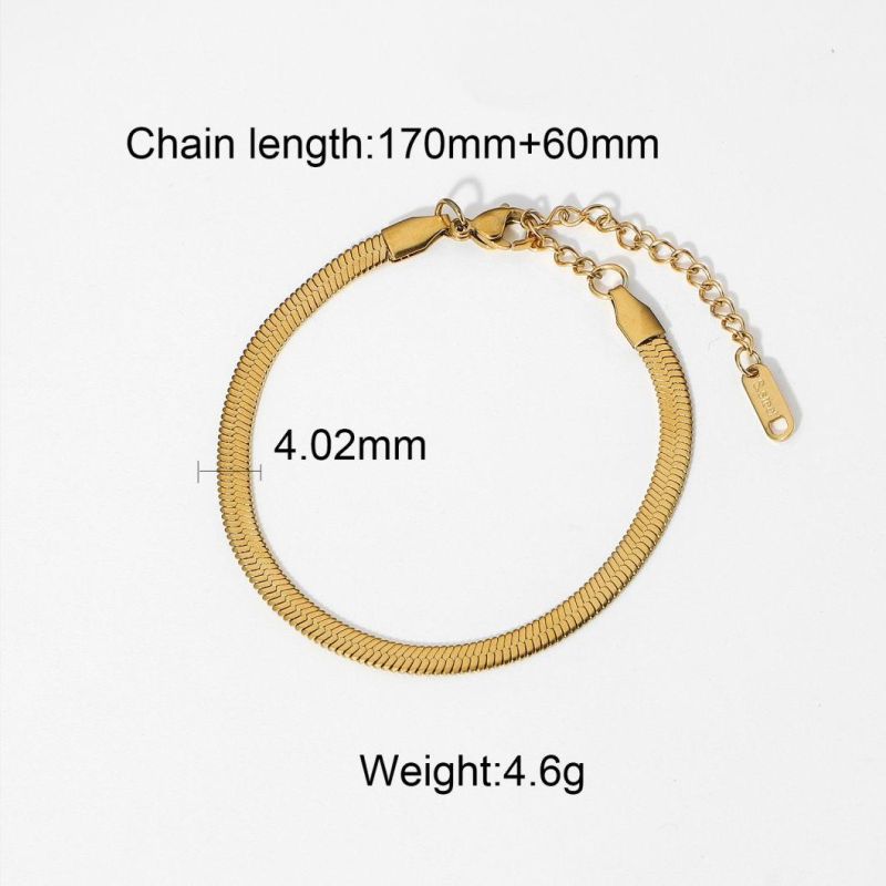 Fashion Jewelry High Quality Stainless Steel Simple Style Bracelets 14K/18K Gold Plated