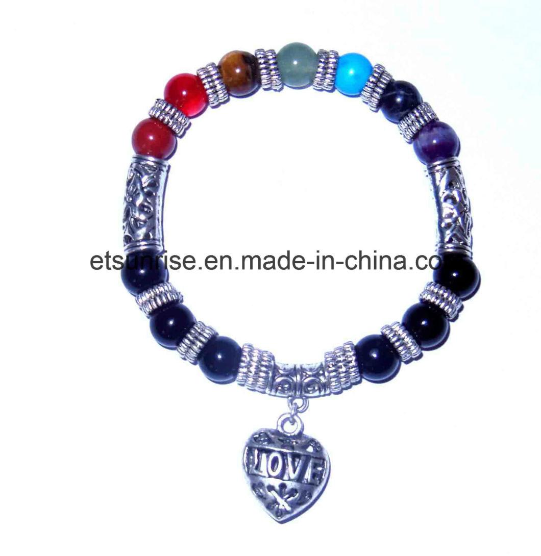 Semi Precious Stone Fashion Crystal Agate Bracelet Bangles Jewelry