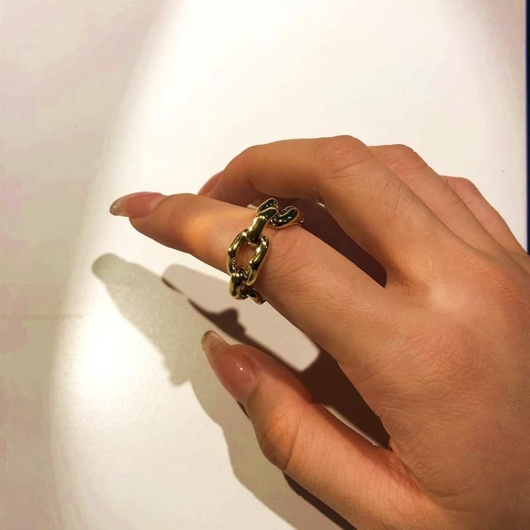 Chunky Gold Plated Link Chain Ring