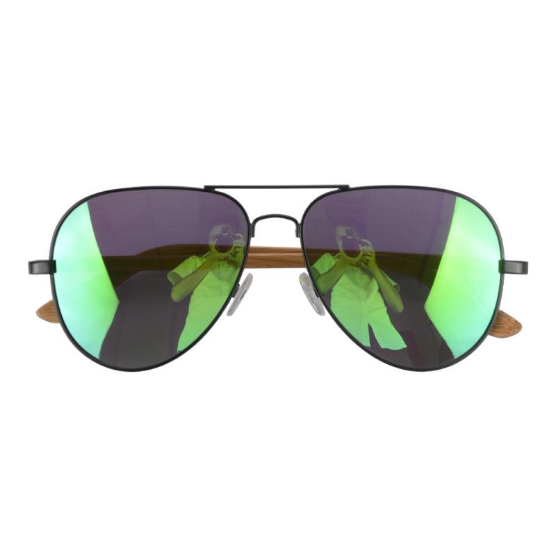 Handmade Polaroid Wooden Sunglasses with Metal Polarized Sunglasses