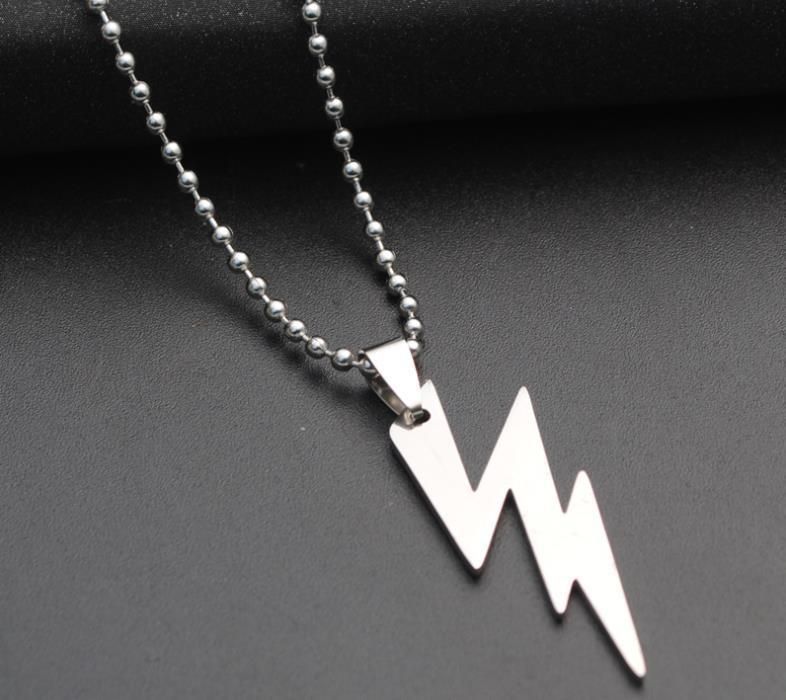 Men′s Necklace Titanium Steel Pendant Lightning Stainless Steel Pendant