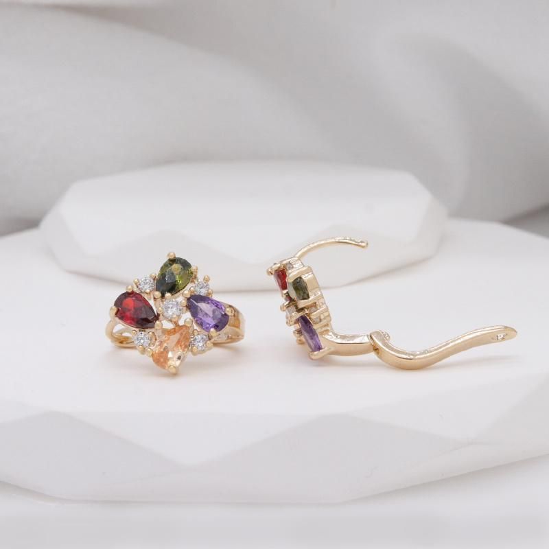 Ladies Luxury Fashion Design Jewelry Gold-Plated Small Hoop Earrings