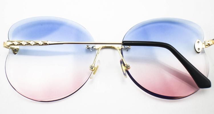 Love Type Diamond-Encrusted Stock Metal Frameless Women Sunglasses