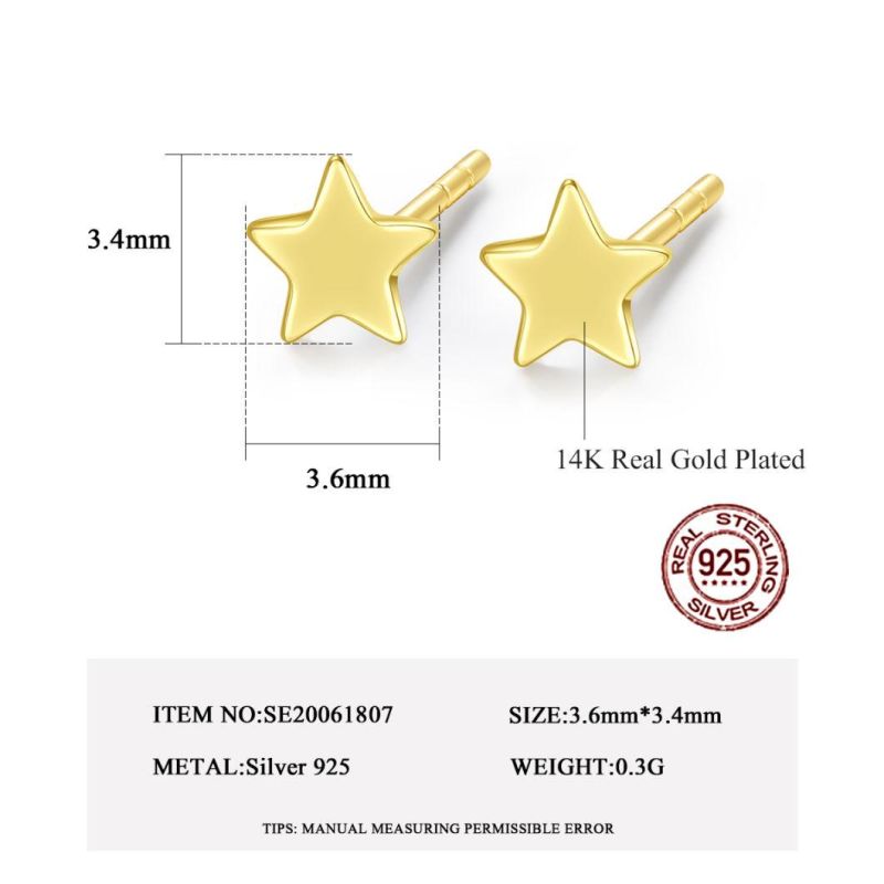 Fashion Jewelry Simple Earring Stud Star Earrings for Women