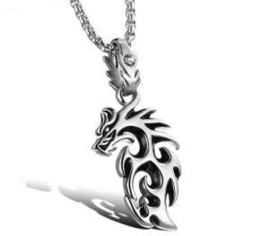 Hiphop Jewellery Fire Dragon Pendant Necklace Silver/Gold Color Hollow out Stainless Steel +Cubic Zirconia Men Necklaces