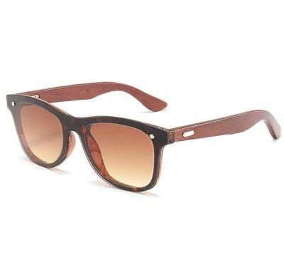 New Fashion Wood Grain Plastic Frame Wood Legs Sunglasses Sg3010