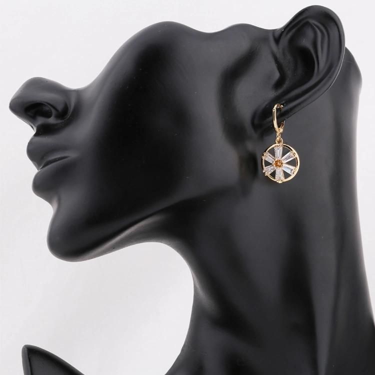 Fashion Accessories Women 18K Gold Plated Silver Alloy Jewelry Chain Sets Pendant Necklace with CZ Crystal