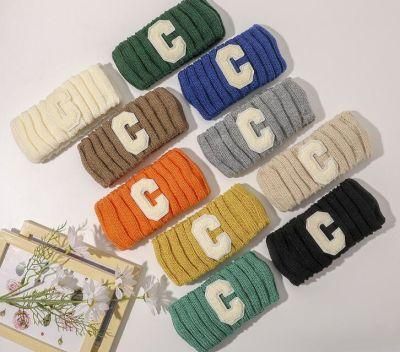 Autumn and Winter Headband Trend Letter C Knitting Wool Warm Headband