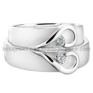Hot Fashion Couple Jewelry Stainless Steel CZ Ring
