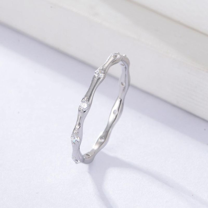 Fashion Jewelry Women Sterling Silver 925 Zirconia Band Ring