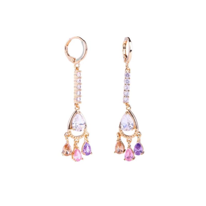 Hengdian Daily Costume Jewelry Fashion 18K Gold Women Drop Earring