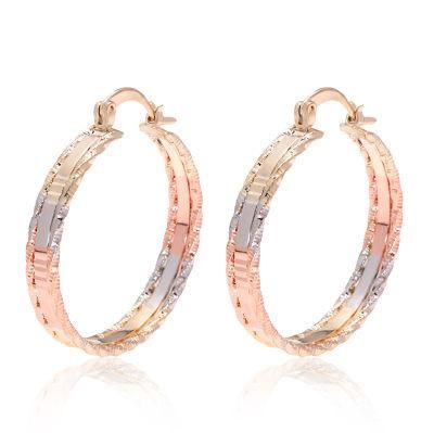 High Quality Fashion Huggie Unique Big Hoop Tricolor Earrings