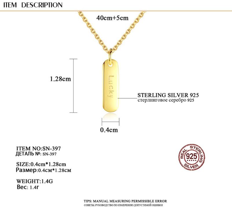 Custom Strip Shape Promotional Necklace with Lucky Words