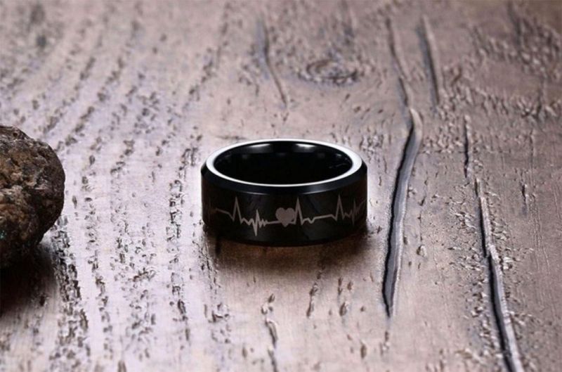 Tungsten Gold Ring ECG Couple Ring Ins Niche Ring Men Domineering Wedding Ring for Men Tst8132