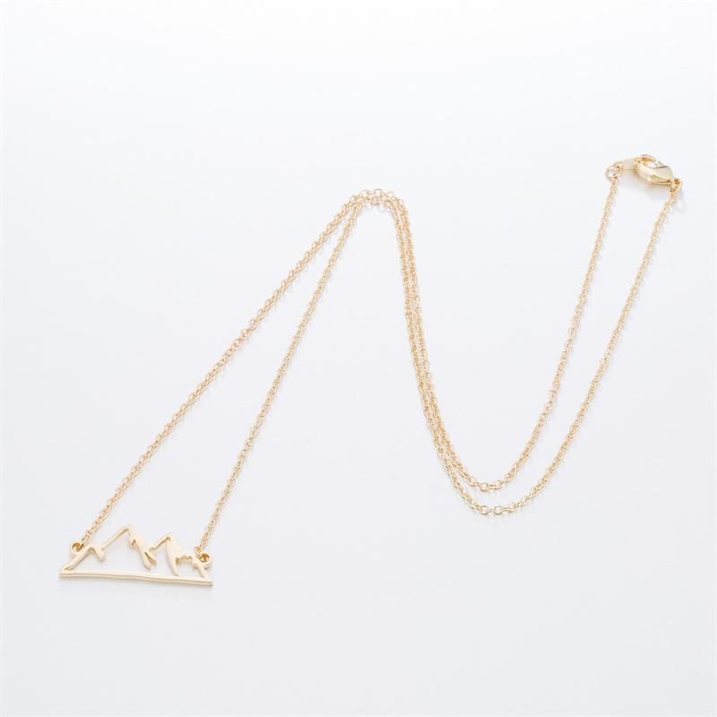 Hollow out Stainless Steel Snow Mountain Necklace