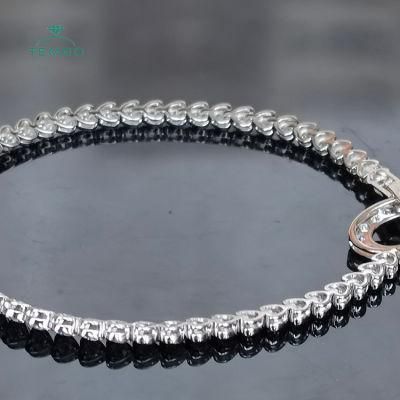 Hot Sale 14K Rose Gold Round Shape Tennis Bracelet Lab Grown Diamond Jewelry