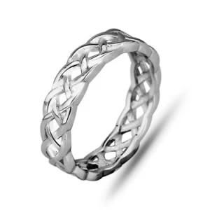 Fashion Halo Celtic Style Sterling Silver Plain Ring