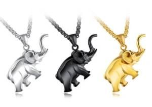 Creative Elepant Necklace Animal Pendant Silver/Black/Gold Color Docoration Chain for Men Boys Lovely Collares Mujer Bijoux Accessory