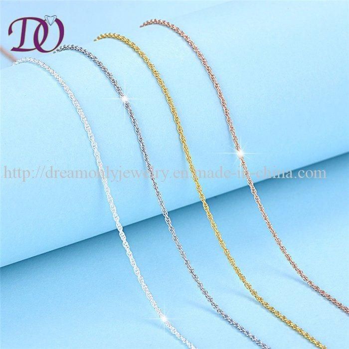 China Cheap Wholesale Various Size & Design Dainty Gold Plated 925 Sterling Silver Chains