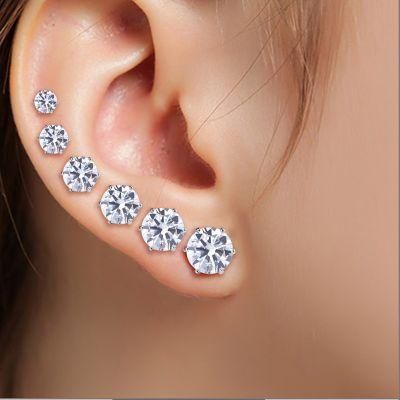 Fashion Synthetic Diamond Jewelry Earrings Silver with Swarovski Elements