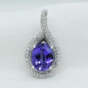 Fashion New. 925 Sterling Silver Sapphire Gemstone Pendant