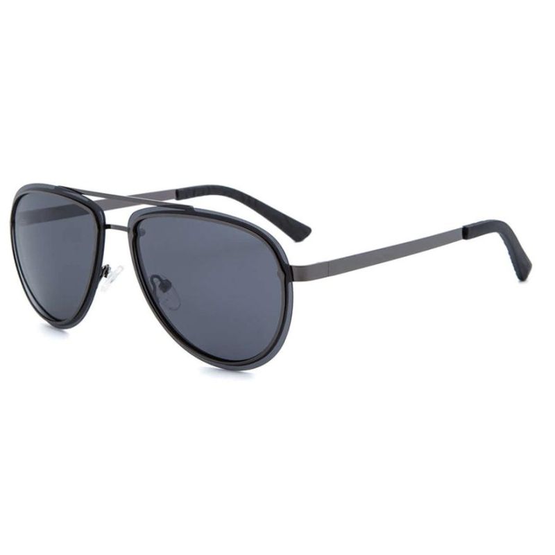 Stylish Man Ready to Ship Fashion Double Bridge Metal Polarized Sunglasses