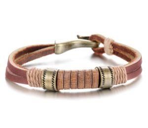 Fashion Bronze Alloy Buckles Bracelets Punk Genuine Leather Bracelet Hand Chain Classical Bracelets for Men