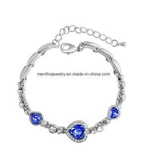 Six Colors Diamond Studded Women&prime;s Bracelet Heart Design Crystal Jewelry