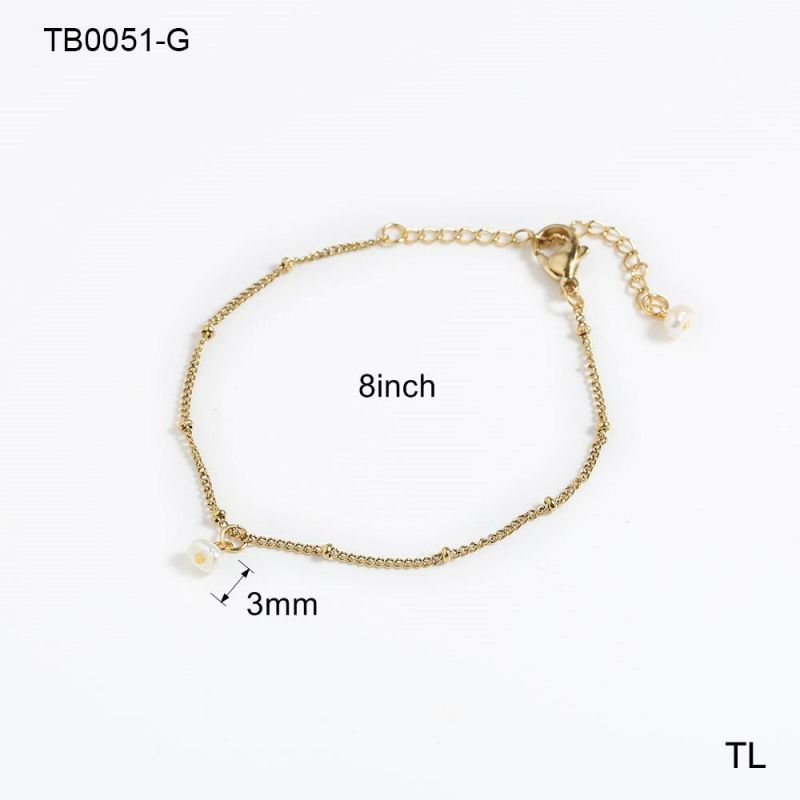 Manufacturer Custom Bracelet High Quality Fashion Popular Fashion jewellery Women Chain Pearl Bracelet Jewelry Gold Plated Wholesale